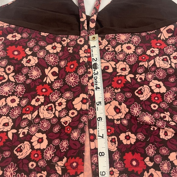 Patagonia Floral Tank Top V Neck With Bra Burgundy/Pink Size L - Picture 13 of 13